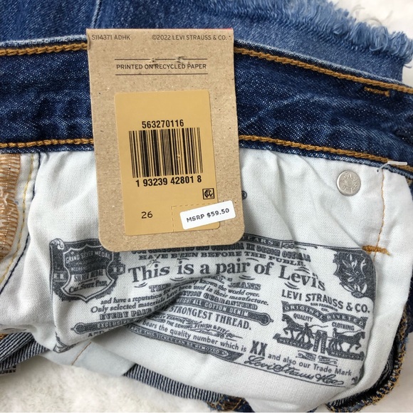 Levi’s  501  High Rise Cutoff denim short button fly Size 26 NWT - Picture 10 of 16
